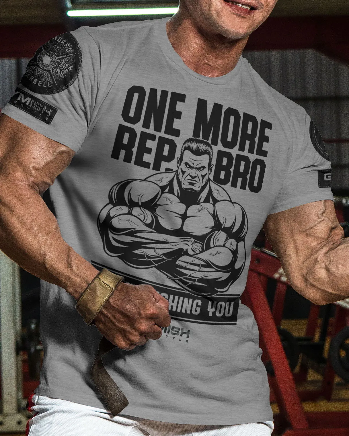 033. One More Rep, Bro! Funny Workout T-Shirt for Men