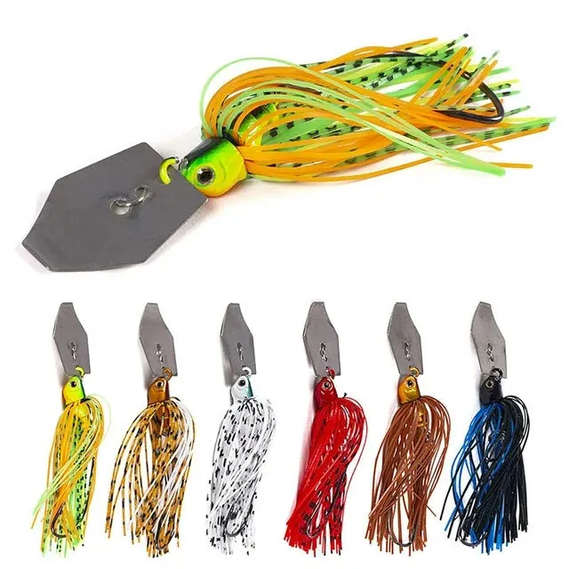 6 PCS Chatterbaits With Sequin and Tassel Tail