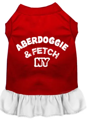 Aberdoggie Ny Screen Print Dress Red With White Xl