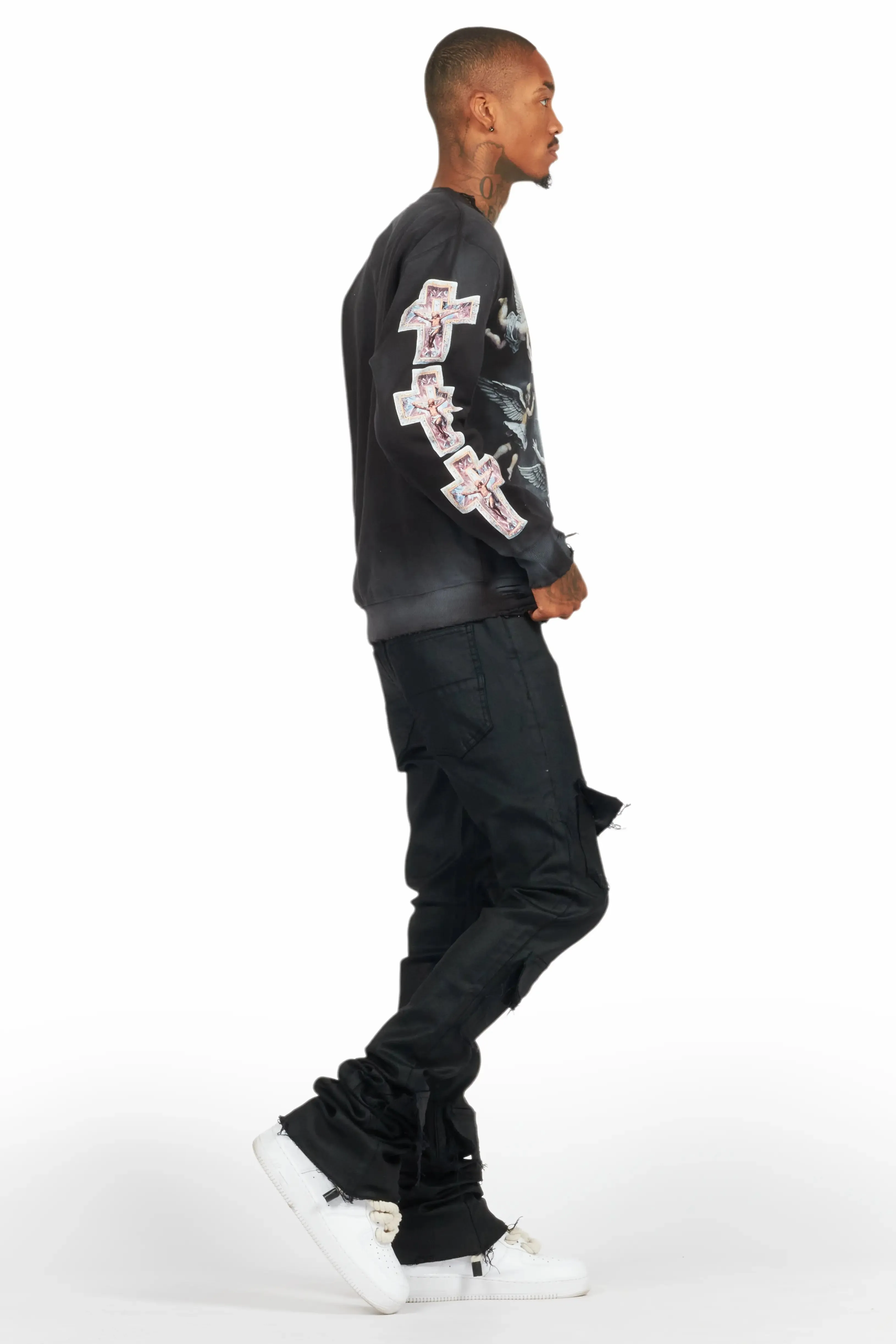 Adem Black Graphic Crewneck