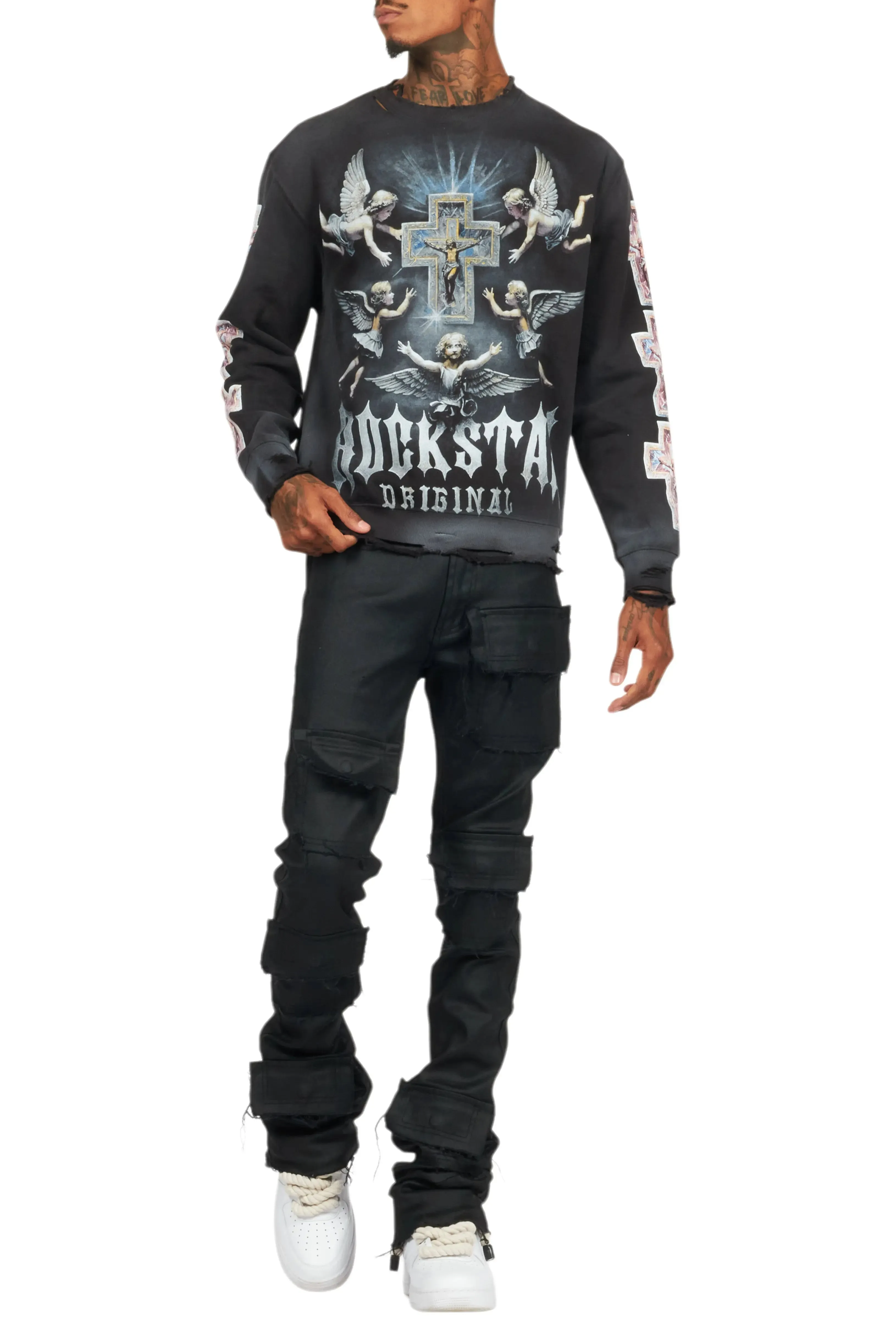 Adem Black Graphic Crewneck
