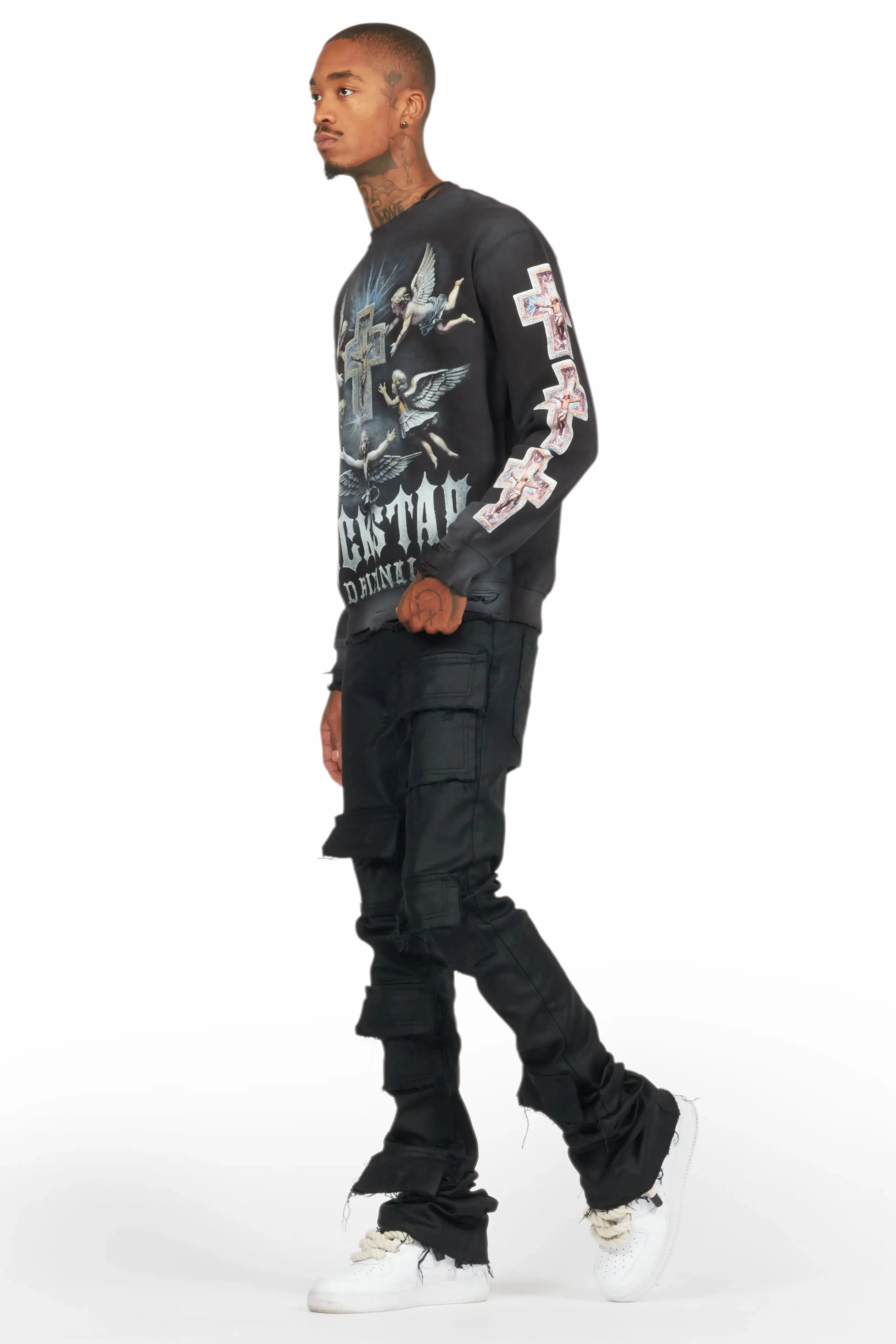 Adem Black Graphic Crewneck