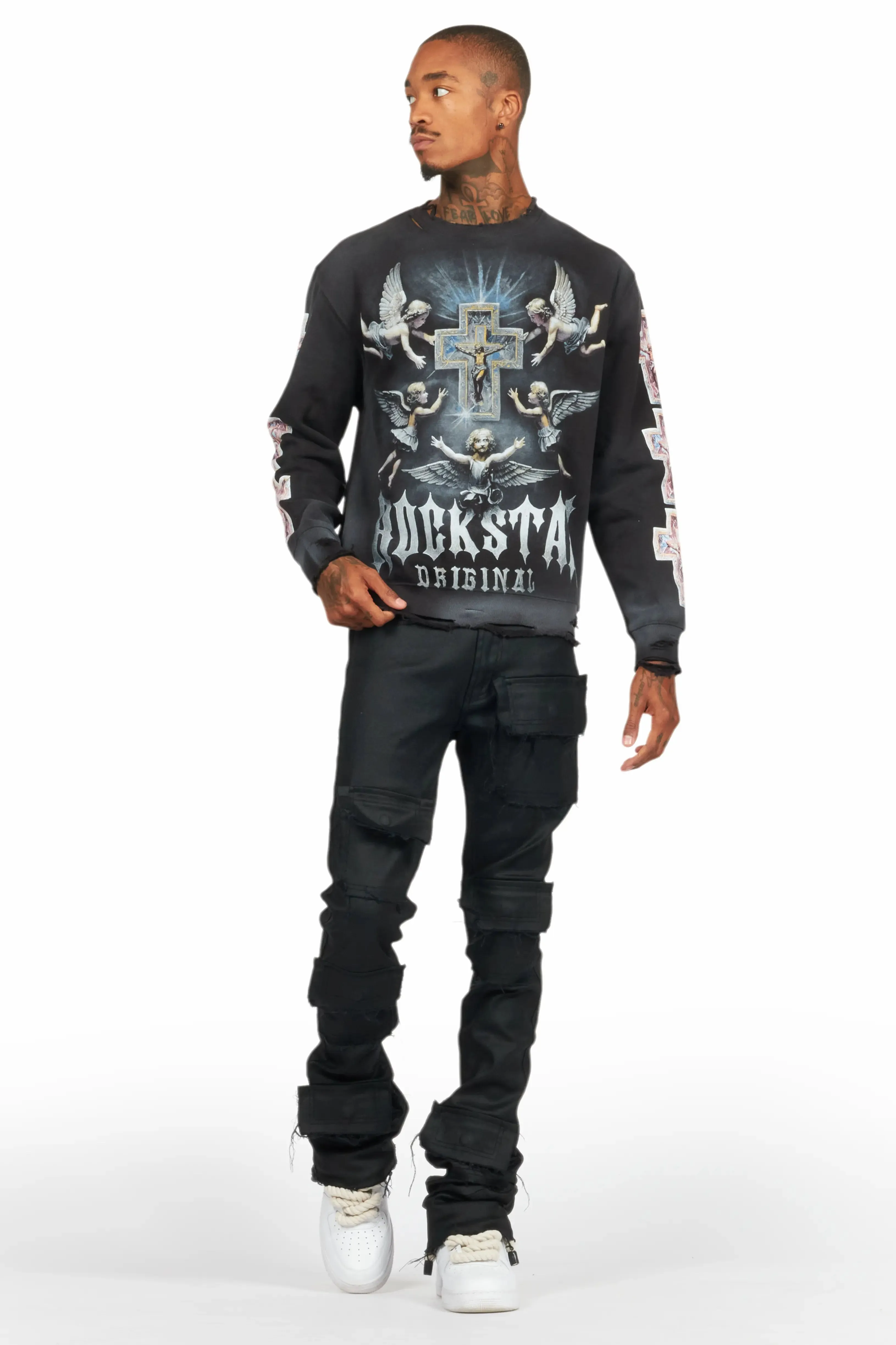 Adem Black Graphic Crewneck