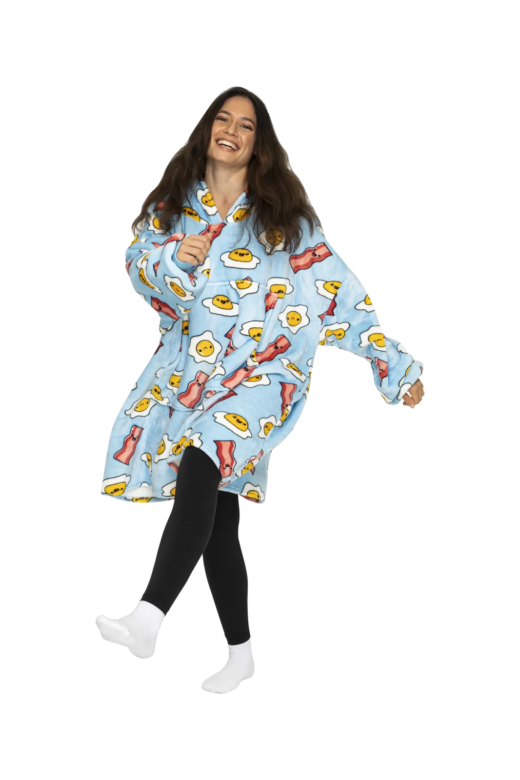 Adult Giant Hoodie Wakey Wakey Blue