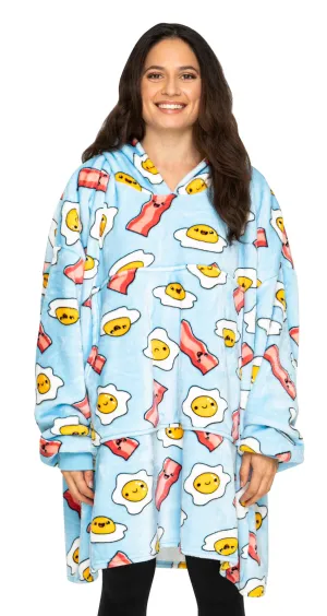 Adult Giant Hoodie Wakey Wakey Blue