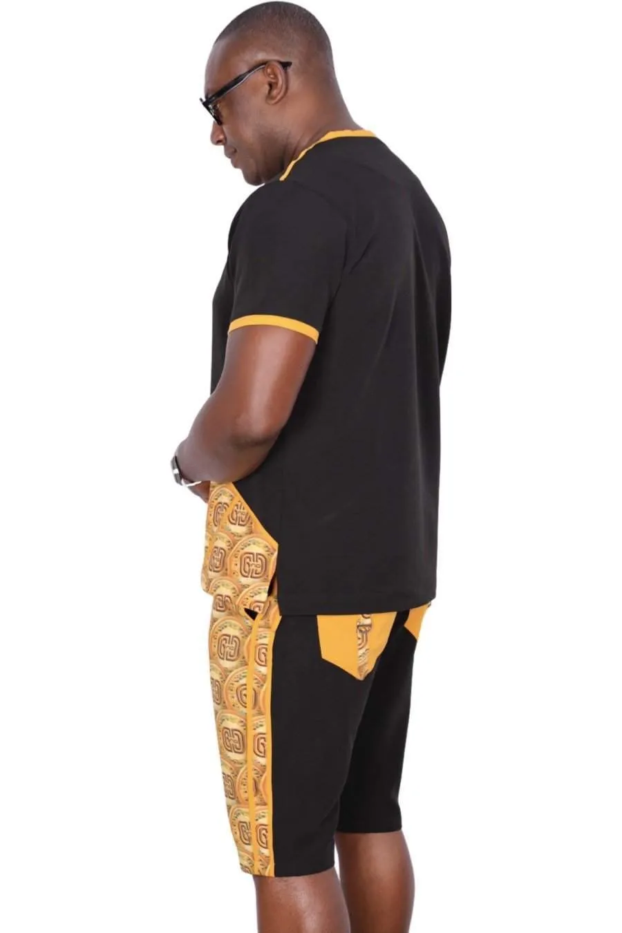 African Ankara T-shirt for Men Yellow