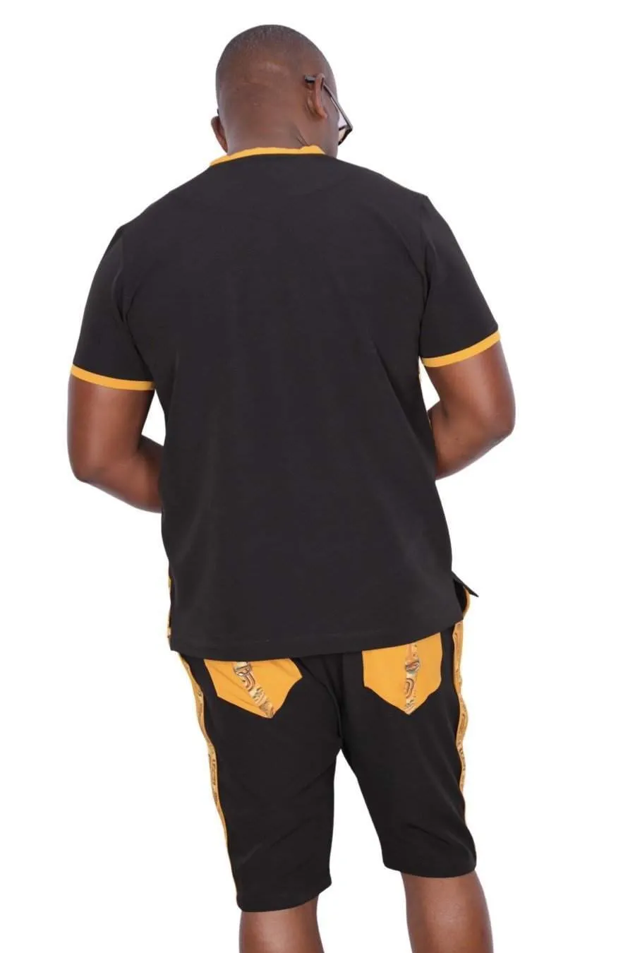 African Ankara T-shirt for Men Yellow