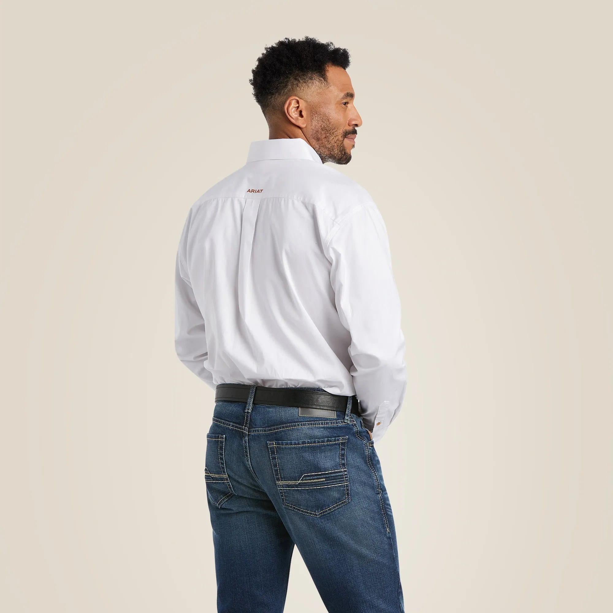 Ariat Men's Solid White Shirt Long Sleeve Classic