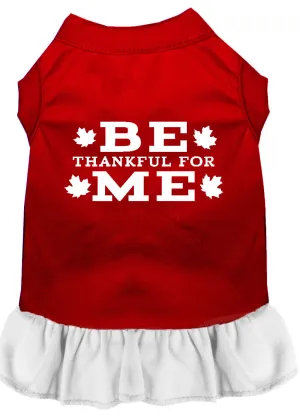 Be Thankful For Me Screen Print Dress Red With White Lg