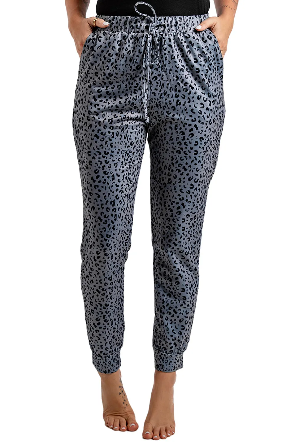 Black Breezy Leopard Joggers