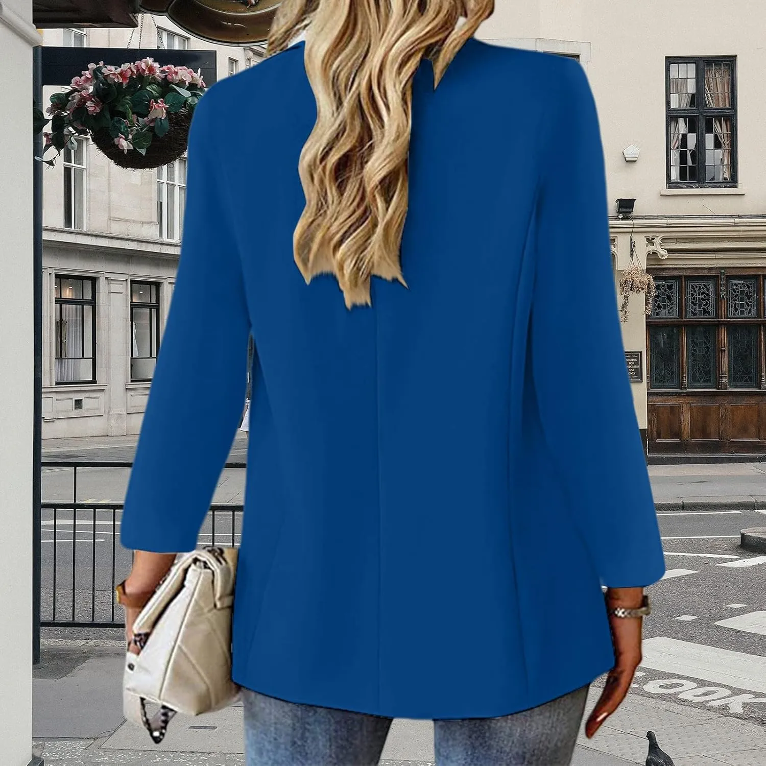 Blazers for Women 2025 with Pocket Business Casual Jacket Long Sleeve Open Front Cardigan Work Suit Fashion Blazers