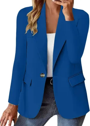 Blazers for Women 2025 with Pocket Business Casual Jacket Long Sleeve Open Front Cardigan Work Suit Fashion Blazers