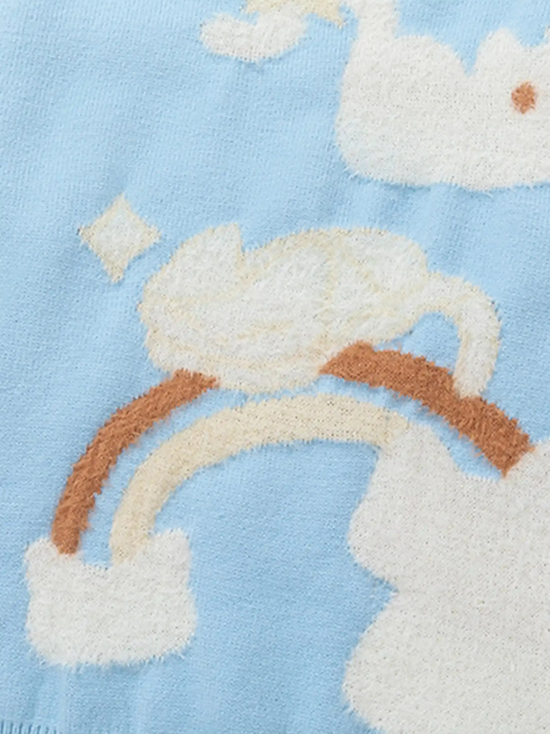 Cartoon Cat Club Jacquard Sweater