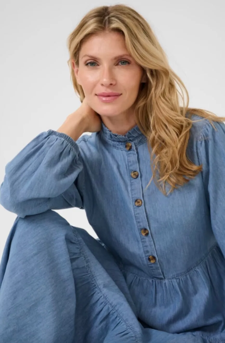 Cream Womens Britt dress - Denim