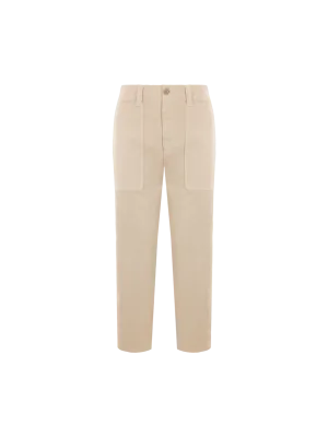 Cropped Trousers Gabardine Fabric