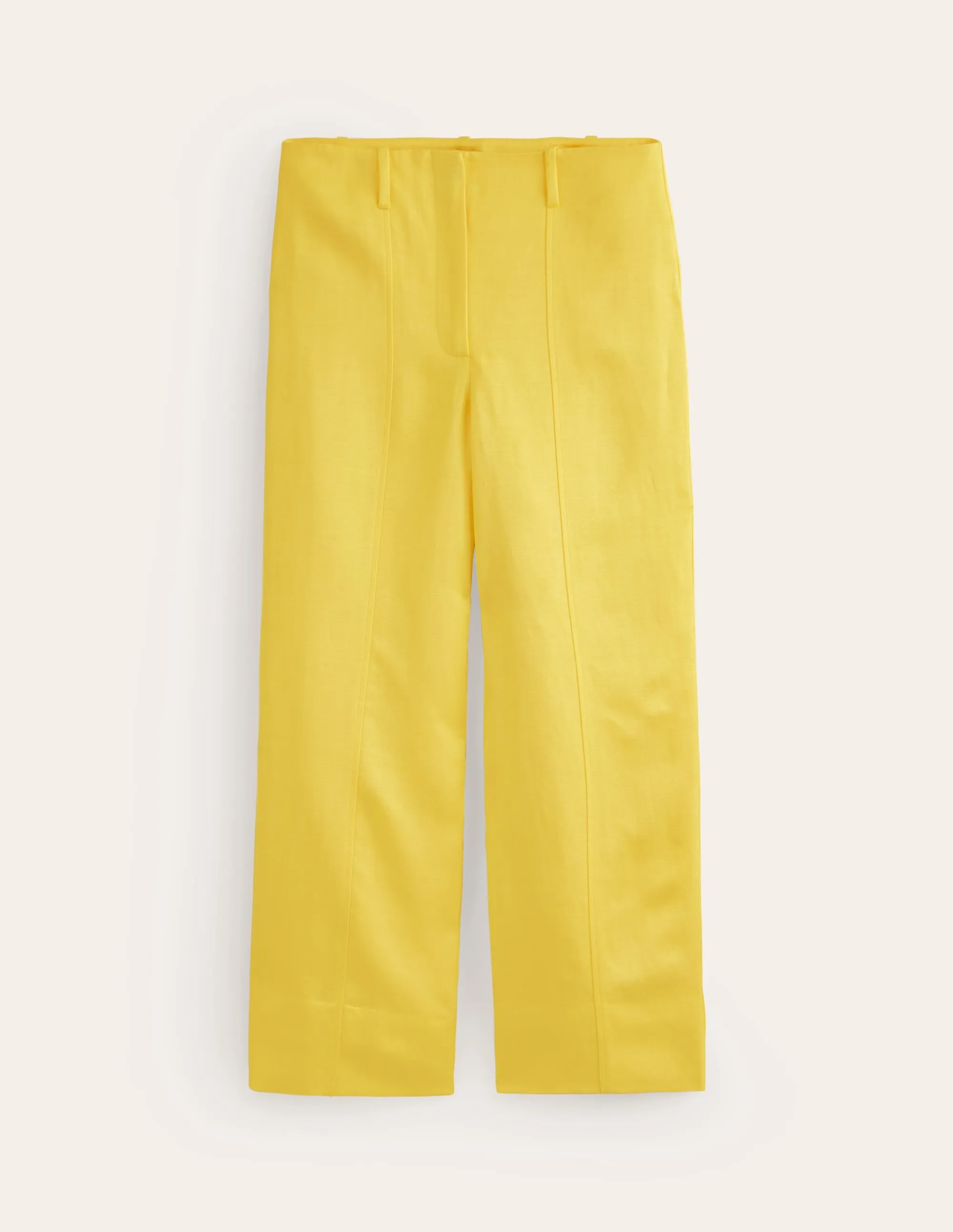 Cropped Twill Trousers-Vibrant Yellow