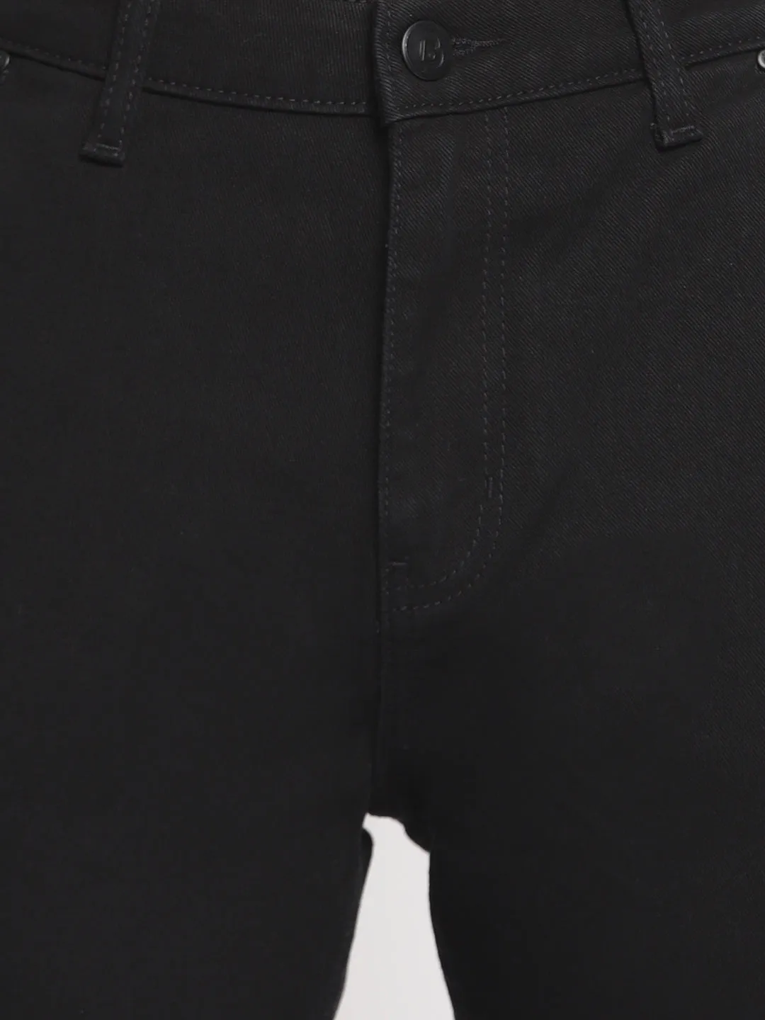 Distressed Black Denim Joggers