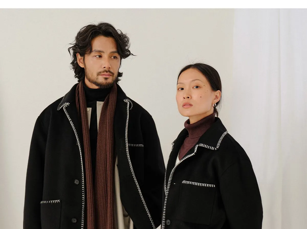 Double-Faced Wool Short Coat