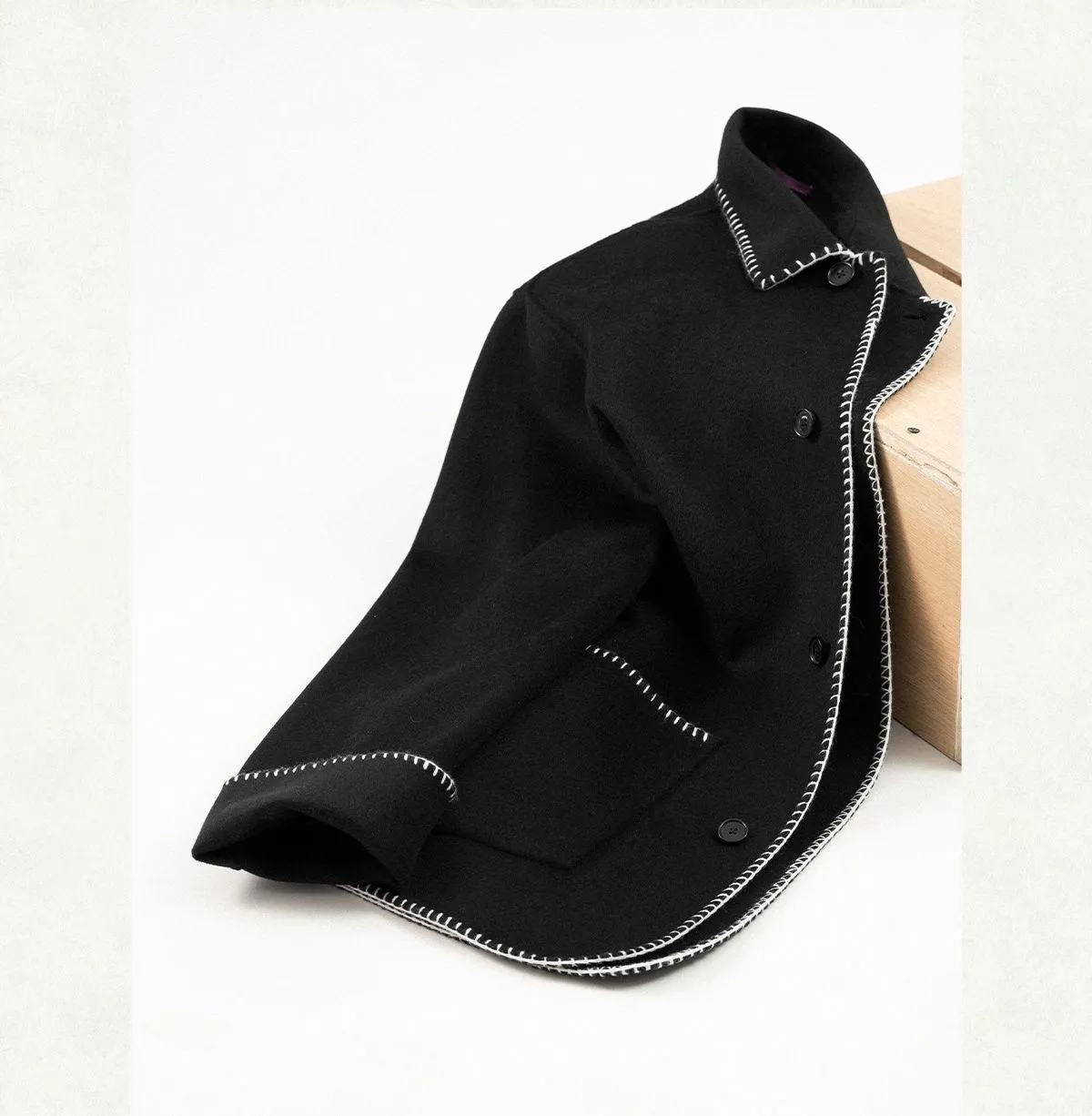 Double-Faced Wool Short Coat
