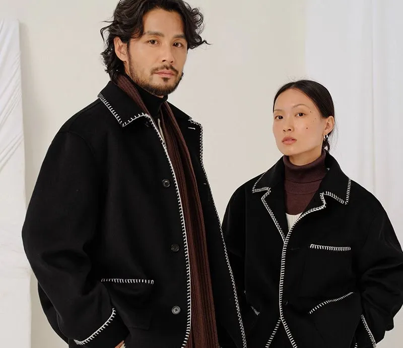 Double-Faced Wool Short Coat