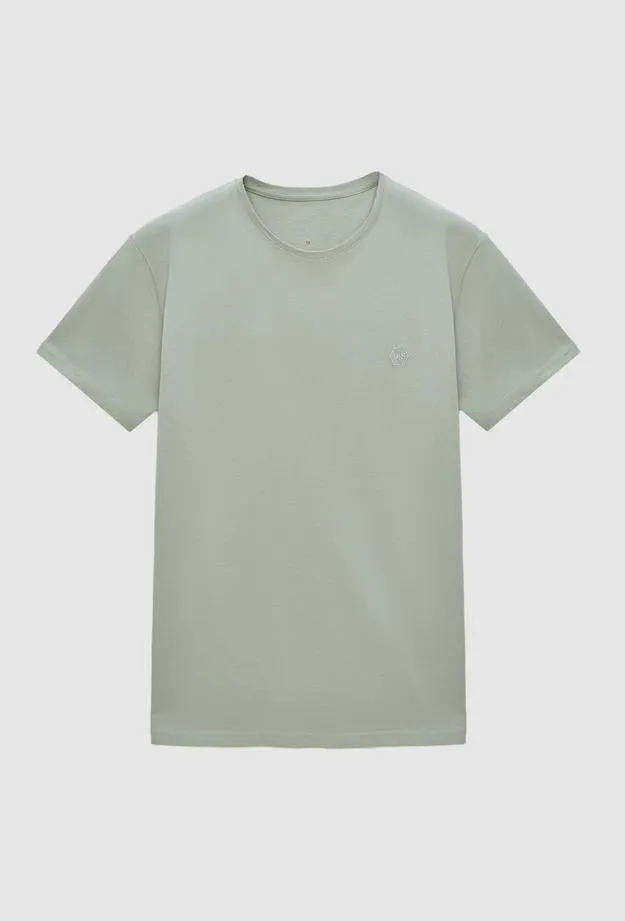 Ds Damat Regular Fit  Light Green Plain Knitted T-shirt