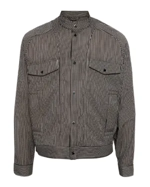Emporio Armani  striped bomber jacket