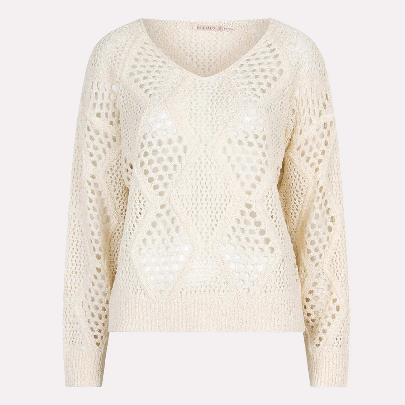 Esqualo Ivory Ajour Lightweight Knitted Sweater
