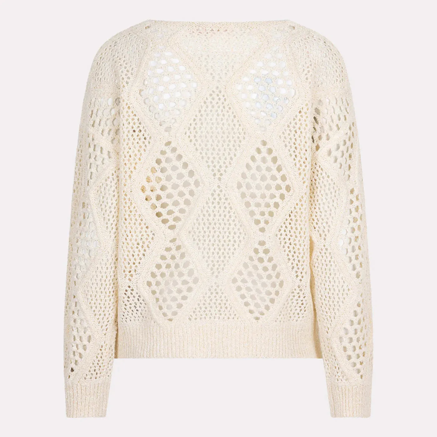 Esqualo Ivory Ajour Lightweight Knitted Sweater