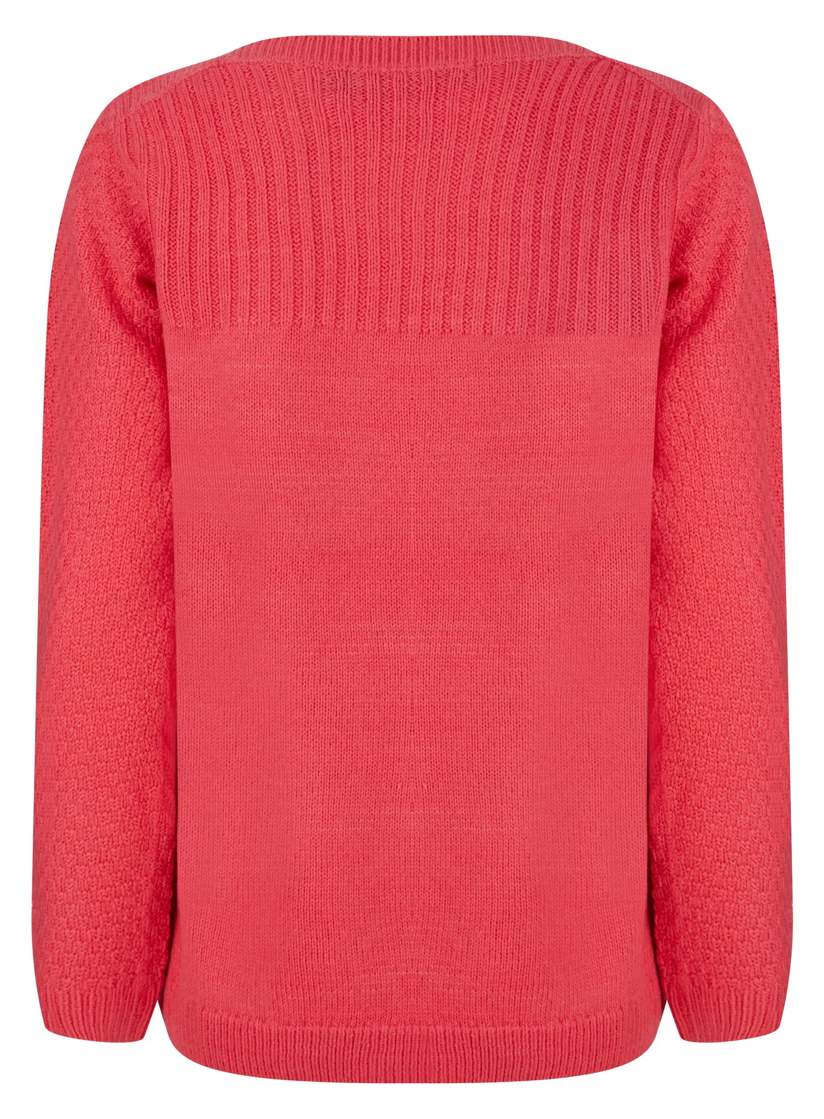 Ex Isle Ladies Ribbed Textured Cable Cozy Jumper