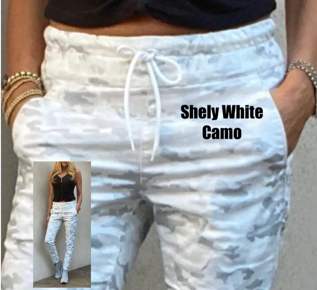Flog Shely White Camo Joggers