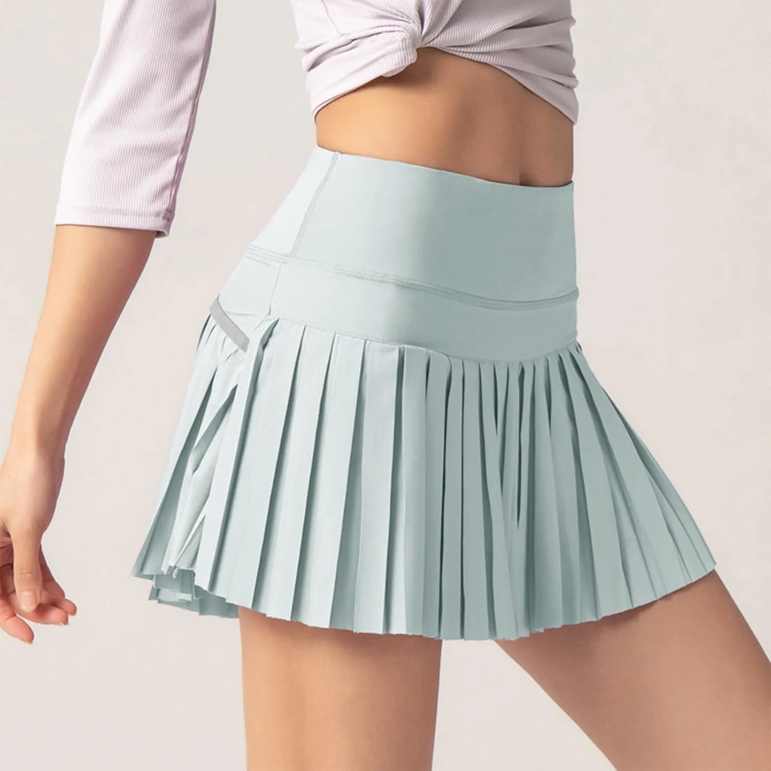 Flowy Skirts for Women Sports Tennis High Elastic Waist Pleated Trendy Athletic Shorts Skirt with Liner Yoga Clothes