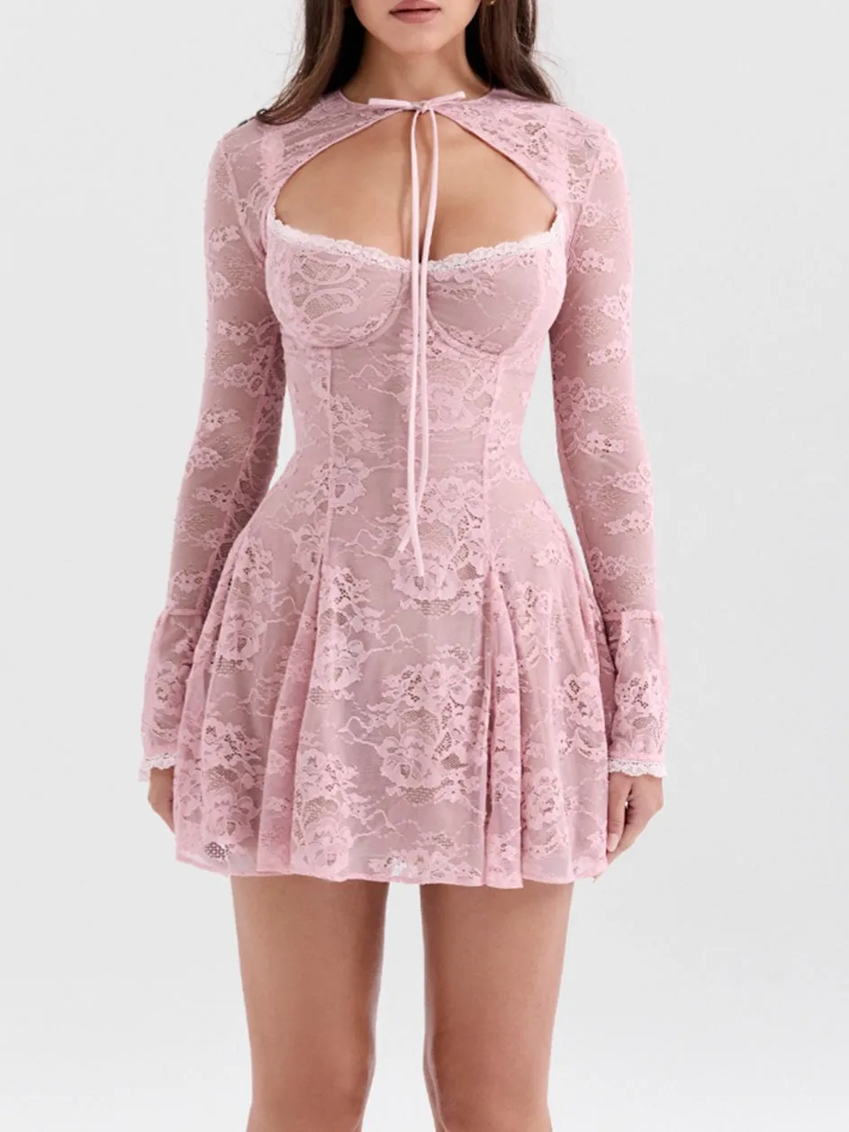 Flytonn- Alice Lace Mini Dress