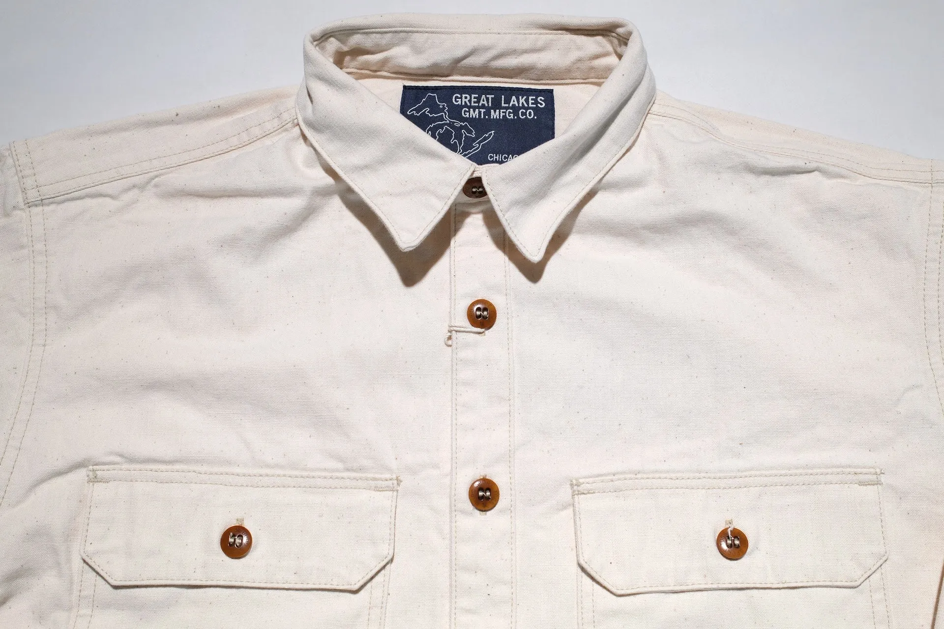 Freewheelers "Uplander" Heavyweight Duck Canvas Workshirt (Natural)