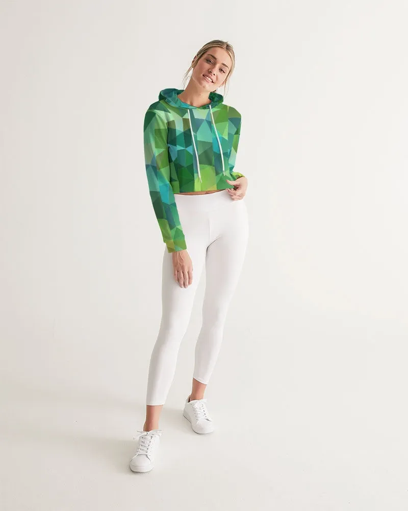 Green Line 101 Women's Cropped Hoodie