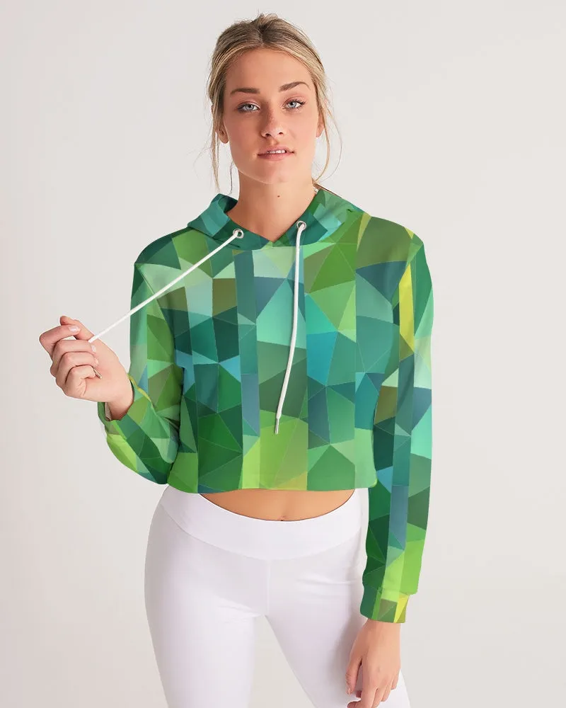 Green Line 101 Women's Cropped Hoodie