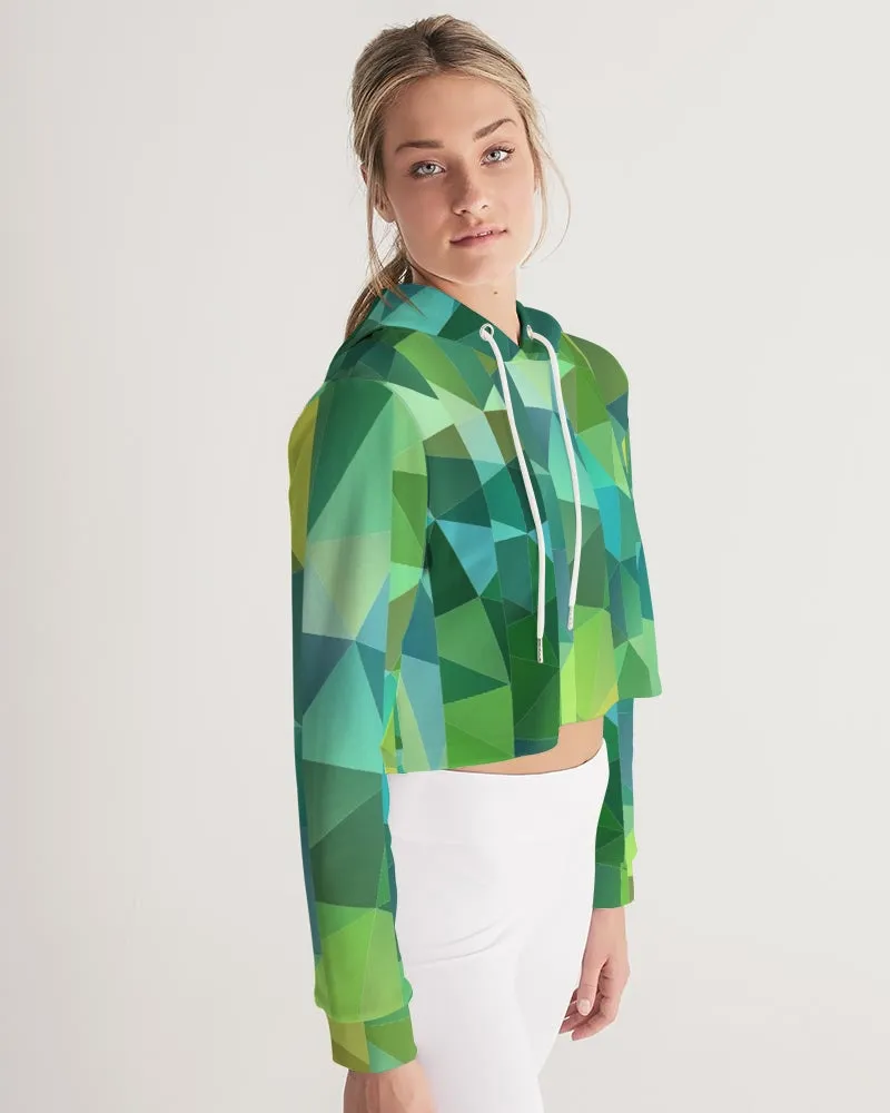 Green Line 101 Women's Cropped Hoodie