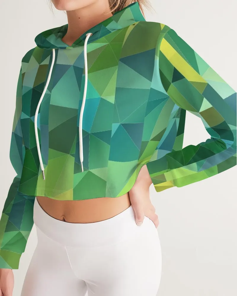 Green Line 101 Women's Cropped Hoodie