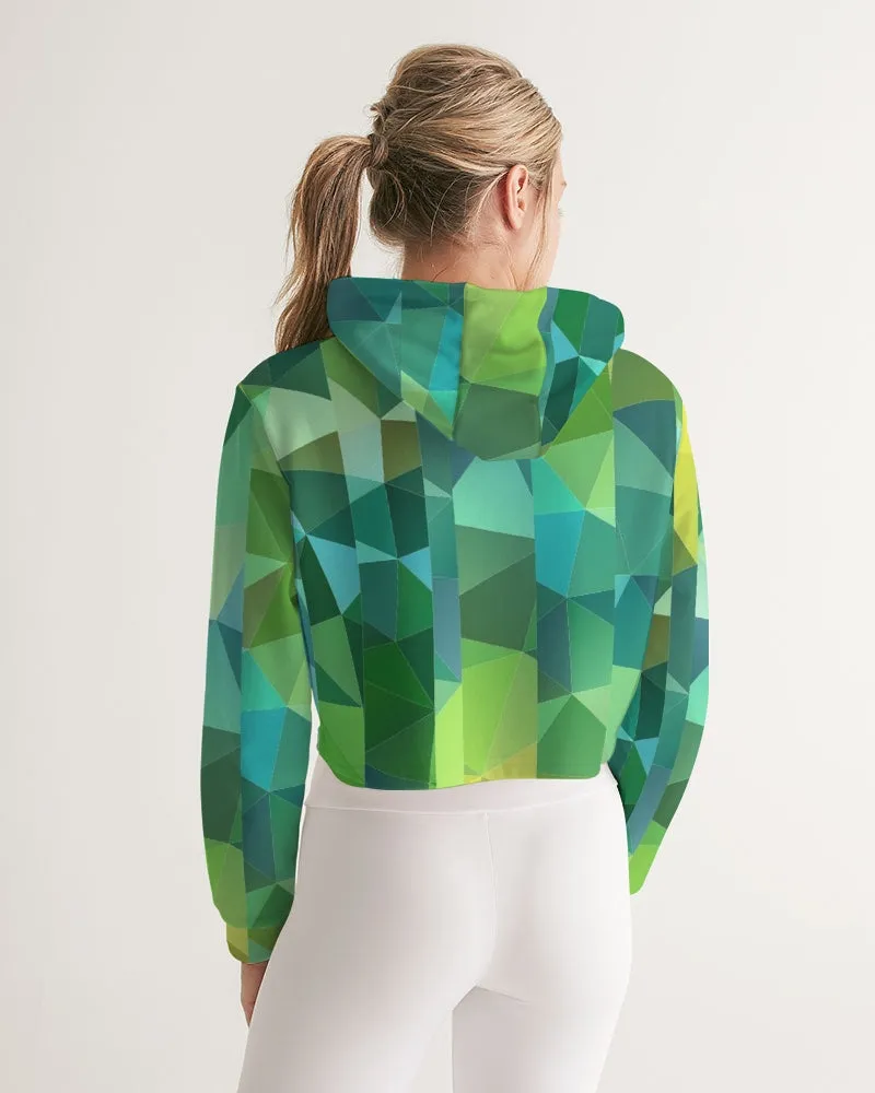 Green Line 101 Women's Cropped Hoodie
