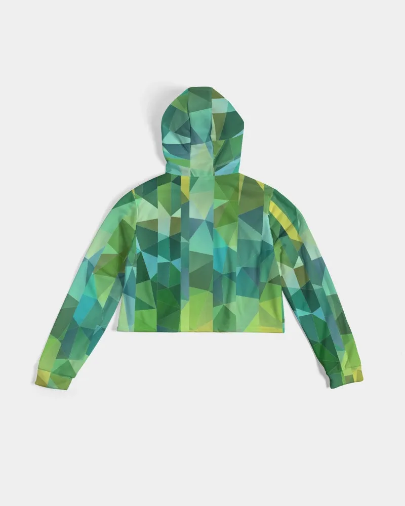 Green Line 101 Women's Cropped Hoodie