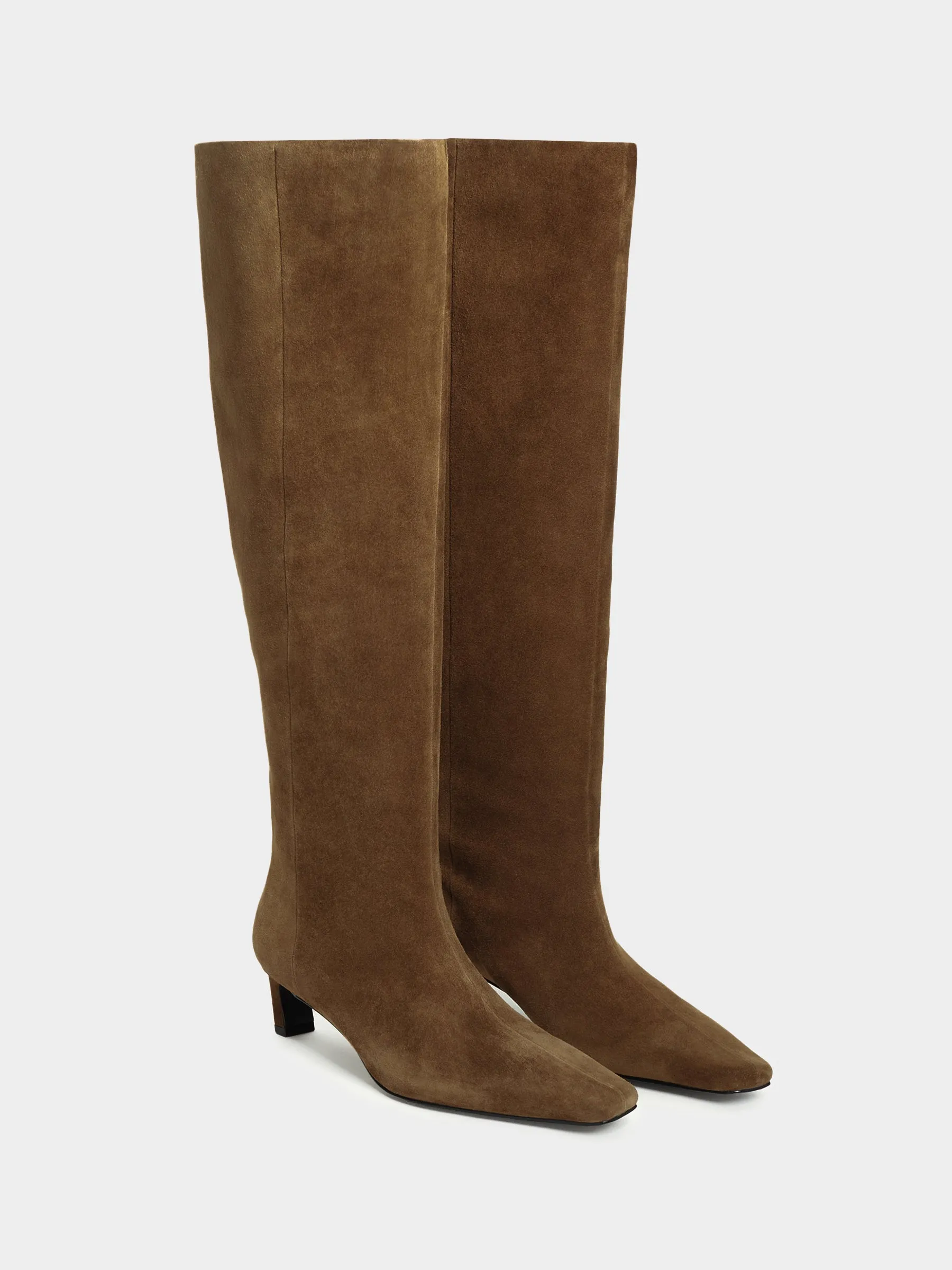Heeled knee-high boots