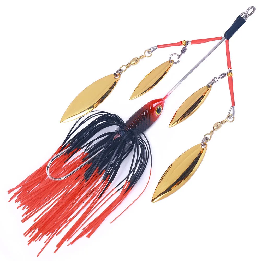 HERCULES 5.12" Spinner Bait Jig with 4 Willow Leaf Sequins Fishing Lure