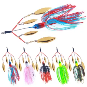 HERCULES 5.12" Spinner Bait Jig with 4 Willow Leaf Sequins Fishing Lure