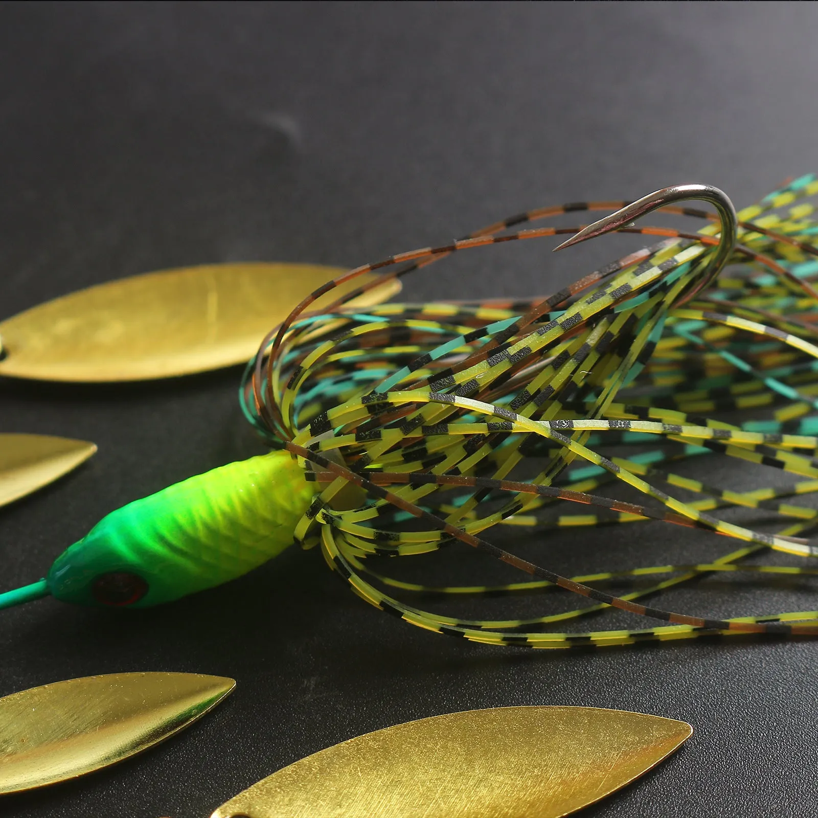 HERCULES 5.12" Spinner Bait Jig with 4 Willow Leaf Sequins Fishing Lure