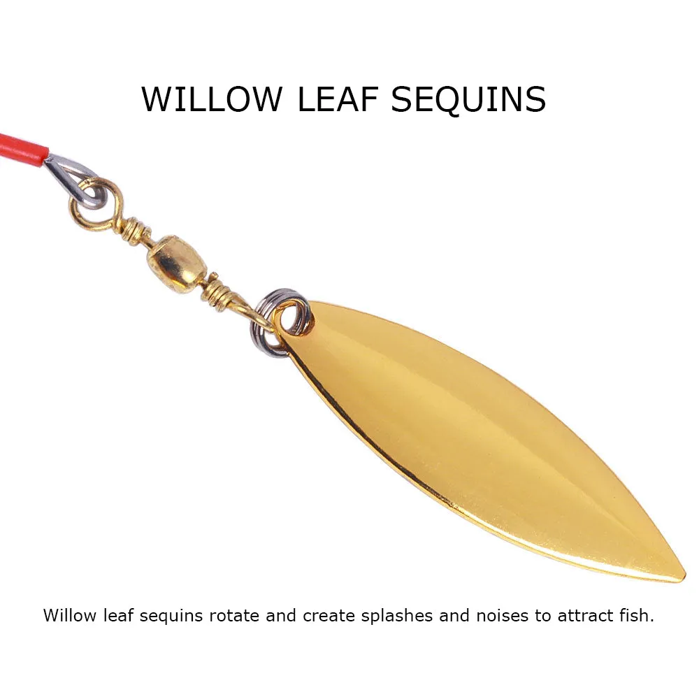 HERCULES 5.12" Spinner Bait Jig with 4 Willow Leaf Sequins Fishing Lure