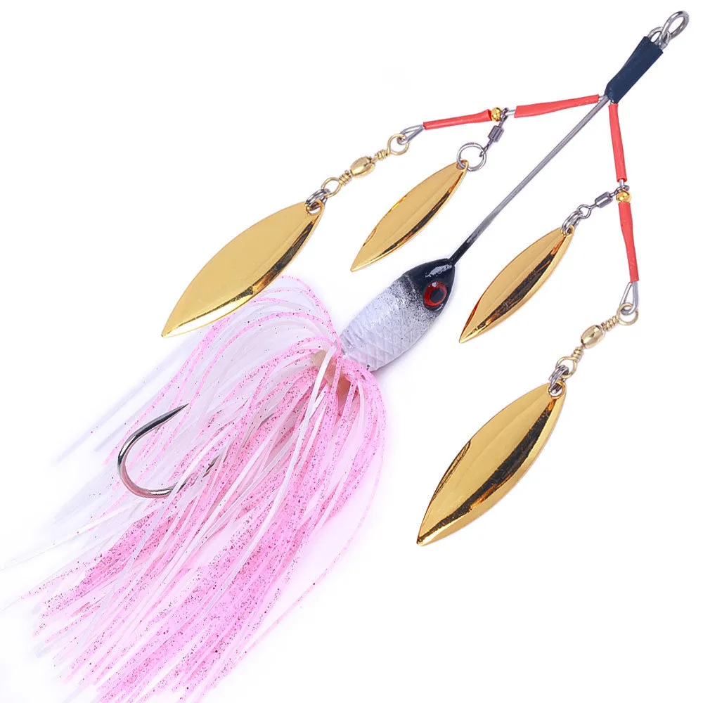 HERCULES 5.12" Spinner Bait Jig with 4 Willow Leaf Sequins Fishing Lure