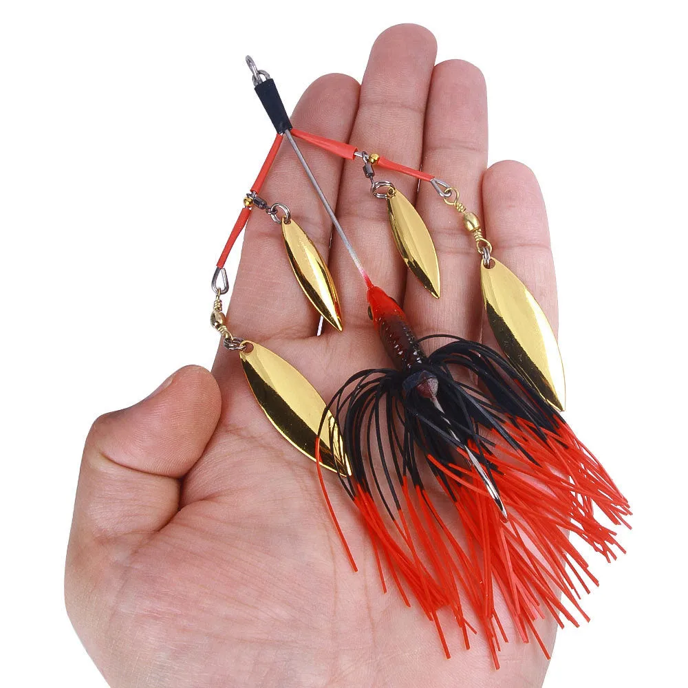 HERCULES 5.12" Spinner Bait Jig with 4 Willow Leaf Sequins Fishing Lure