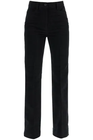 high-waisted flared pants in black organic cotton 241 WRB1058 FB0171 BLACK