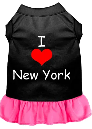 I Heart New York Screen Print Dress Black With Bright Pink Sm