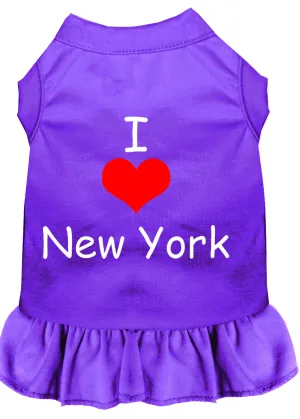 I Heart New York Screen Print Dress Purple Xl