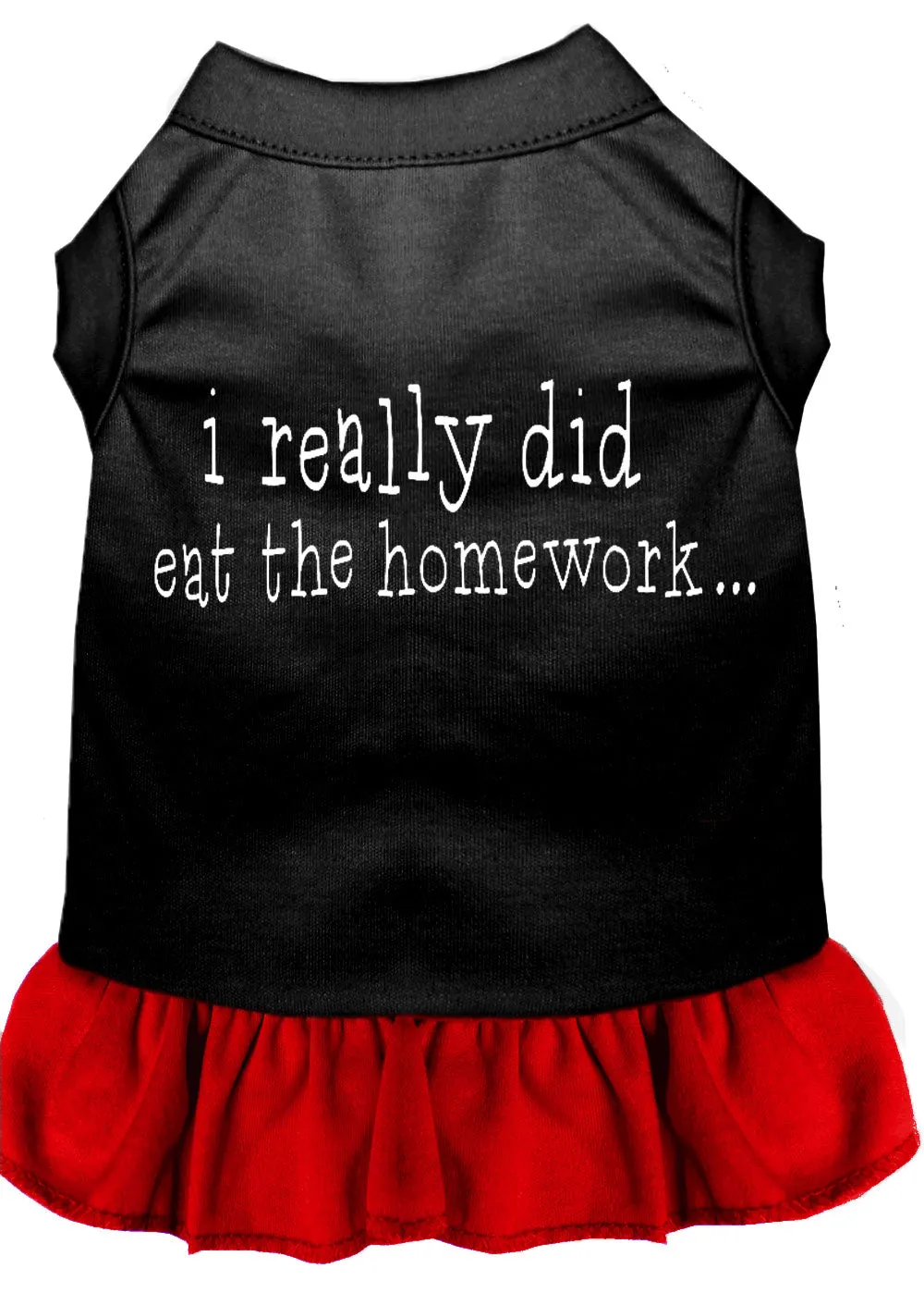 I Really Did Eat The Homework Screen Print Dress Black With Red Xxxl